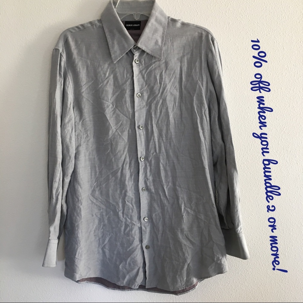Giorgio Armani Men’s Long Sleeve  Dress Shirt